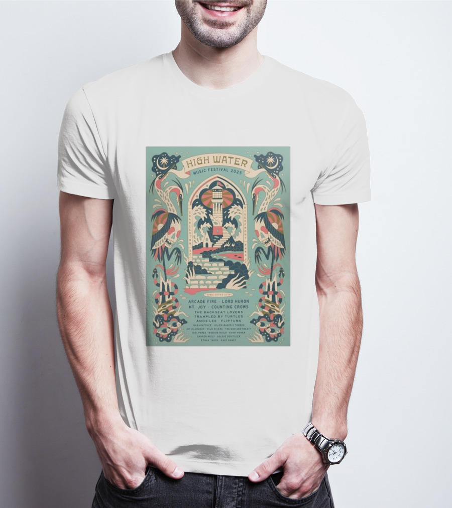 High Water Music Festival 2025 North Charleston April 26-27 Arcade Fire Lord Huron Mt. Joy Counting Crows T-Shirt
