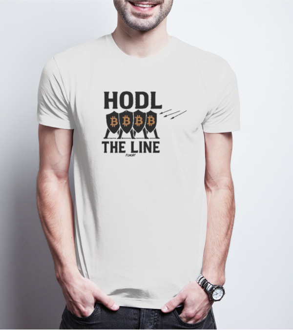Hodl The Line Bitcoin Warrior Cryptocurrency Enthusiast BBB Pattern T-Shirt