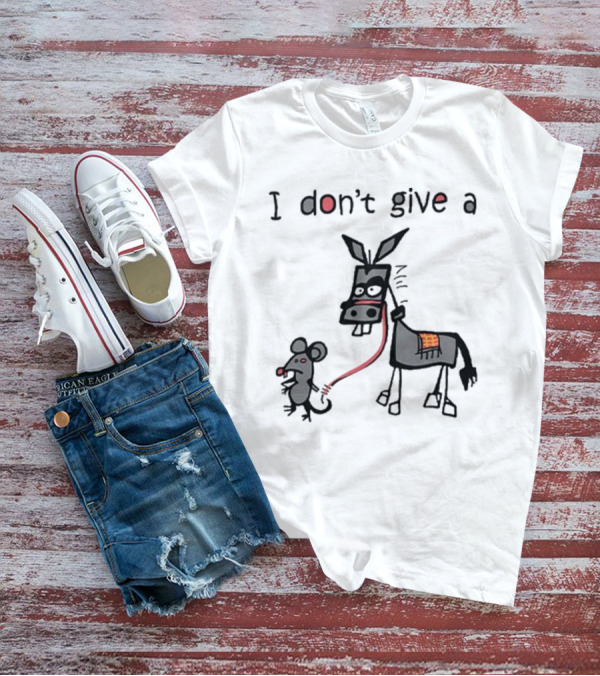 I Don’t Give A Rat Ass Mouse Donkey Iconic Whimsical Humor T-Shirt