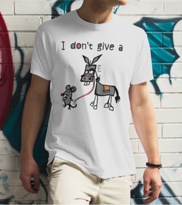 I Don’t Give A Rat Ass Mouse Donkey Iconic Whimsical Humor T-Shirt