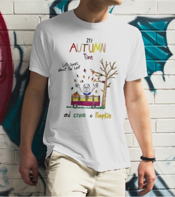 Autumn Time Leaves Falling Tree Carve Pumpkin Truck T-Shirt