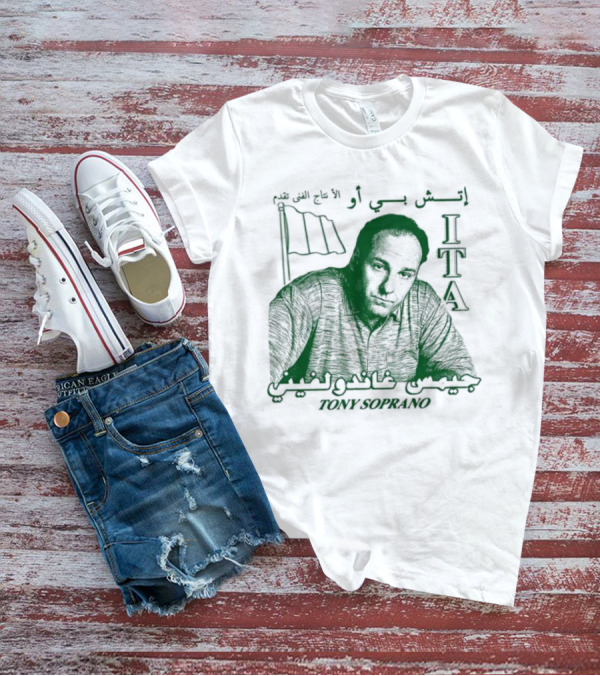 ITA Tony Soprano Visible Text Imagery With Flags T-Shirt