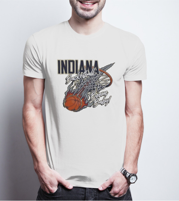Indiana Pacers Basketball Boom Baby Fireball Slam Dunk T-Shirt