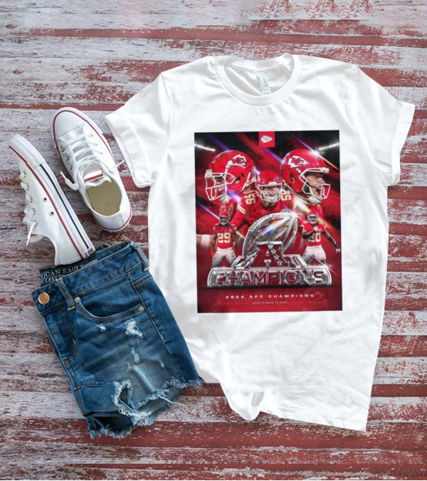 Kansas City Chiefs 2024 AFC Champions Back To Back To Back T-Shirt