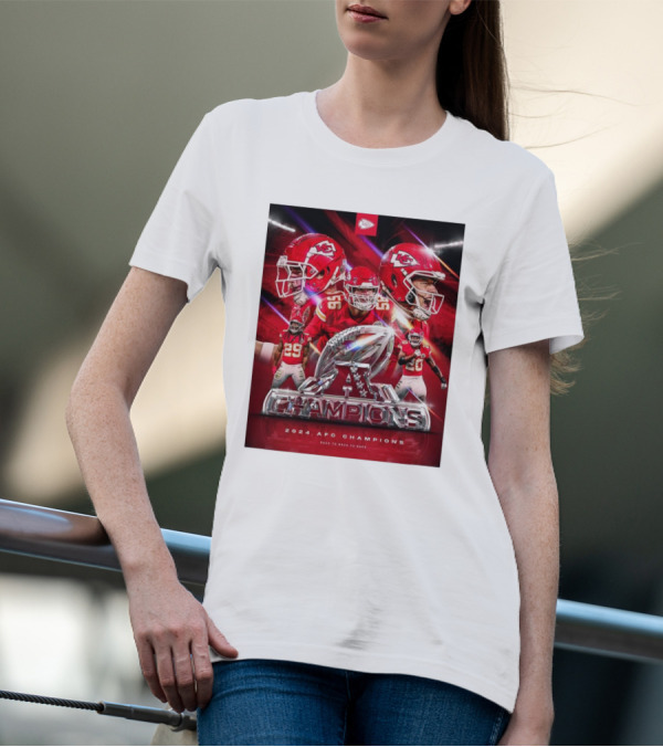 Kansas City Chiefs 2024 AFC Champions Back To Back To Back T-Shirt