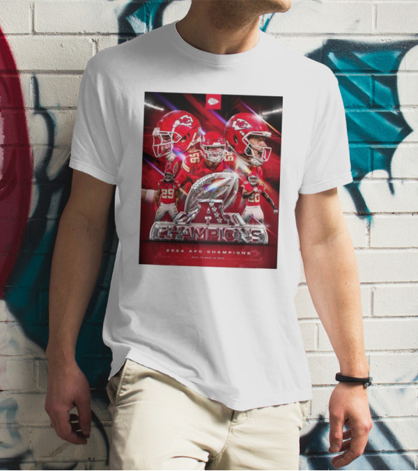 Kansas City Chiefs 2024 AFC Champions Back To Back To Back T-Shirt