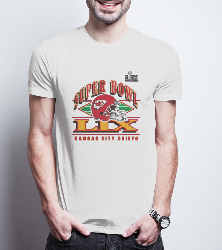 Super Bowl LIX Kansas City Chiefs Helmet Vintage T-Shirt