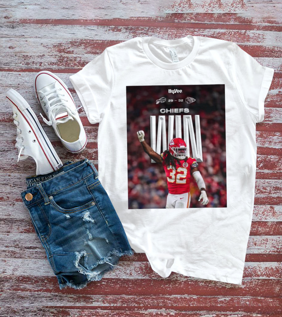 Kansas City Chiefs Win Over Buffalo Bills NFL Final Score 29-32 HyVee T-Shirt