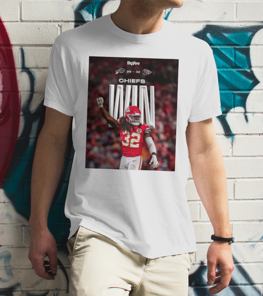 Kansas City Chiefs Win Over Buffalo Bills NFL Final Score 29-32 HyVee T-Shirt