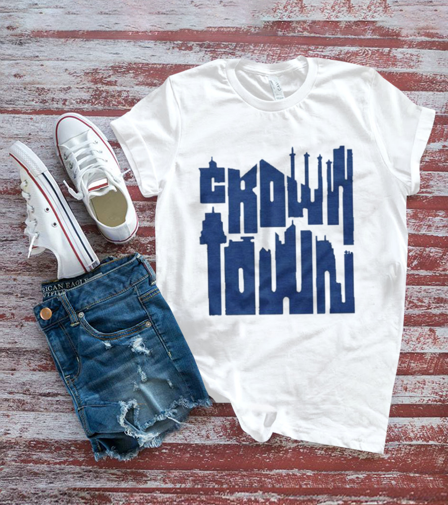 Kansas City Royals Crown Town Skyline Text Art T-Shirt