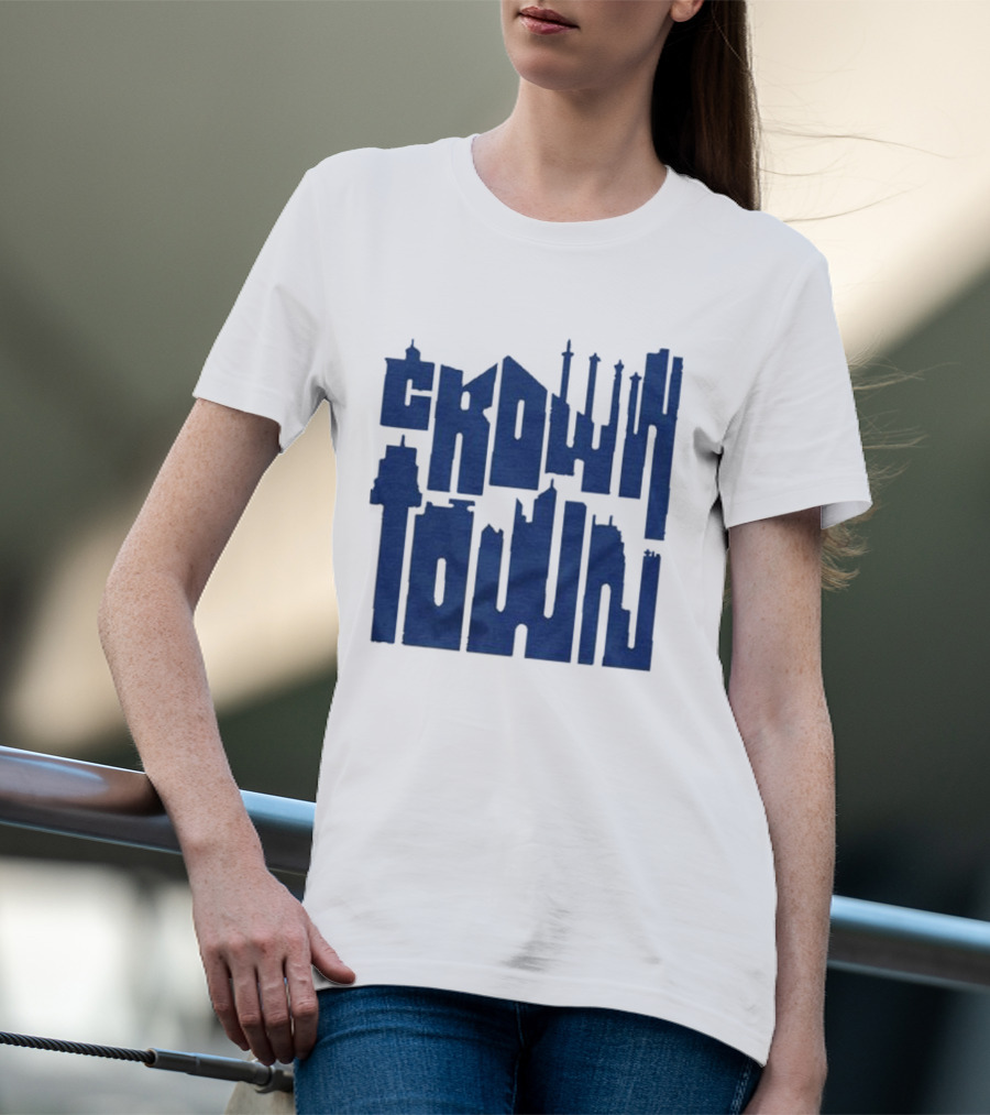 Kansas City Royals Crown Town Skyline Text Art T-Shirt