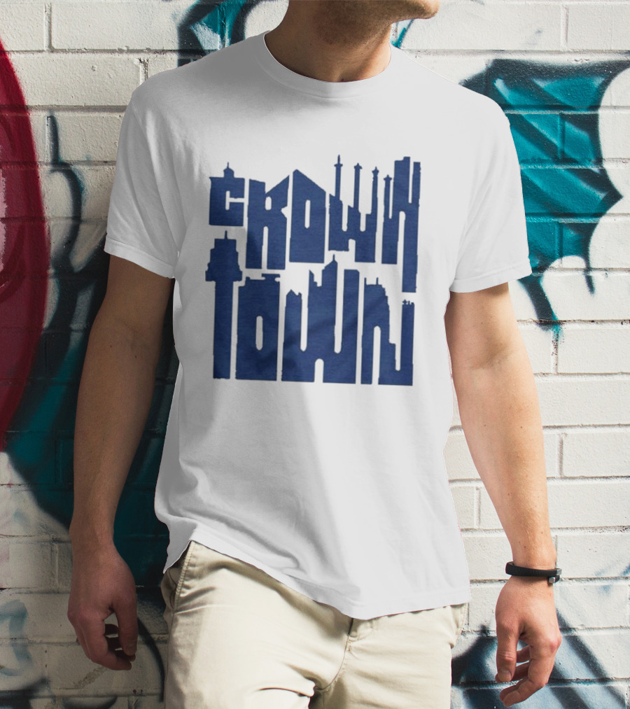 Kansas City Royals Crown Town Skyline Text Art T-Shirt