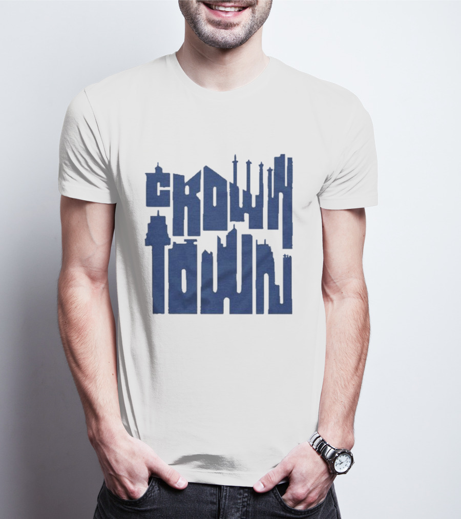 Kansas City Royals Crown Town Skyline Text Art T-Shirt