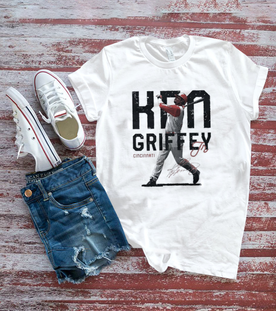 Ken Griffey Jr Cincinnati Reds MLB Baseball Distressed Signature Vintage T-Shirt