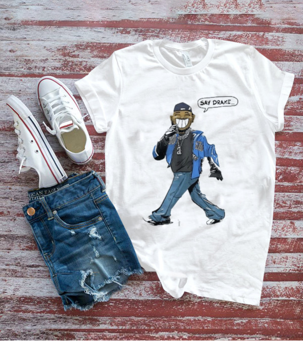 Kendrick Lamar Walking Cartoon With Baseball Cap And Blue Jacket T-Shirt
