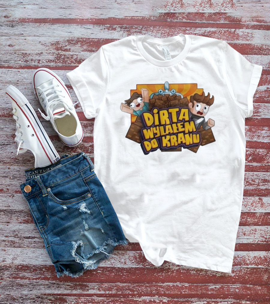 Koszulka Dirta Wylalem Do Kranu Zabawny Motyw Bloki Kreskówkowe T-Shirt