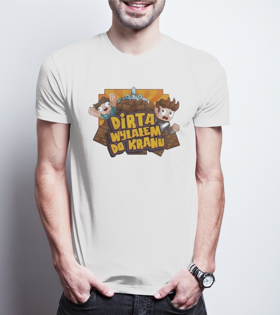 Koszulka Dirta Wylalem Do Kranu Zabawny Motyw Bloki Kreskówkowe T-Shirt