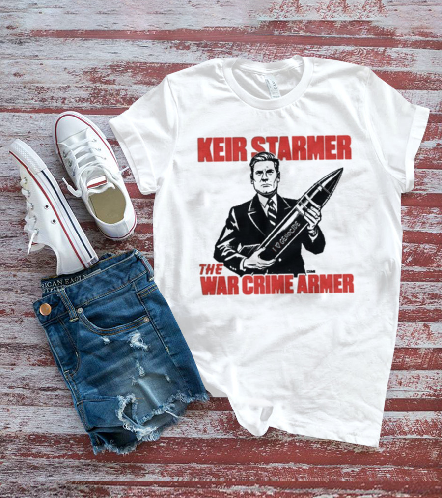 Keir Starmer The War Crime Armer Rocket Sketch T-Shirt