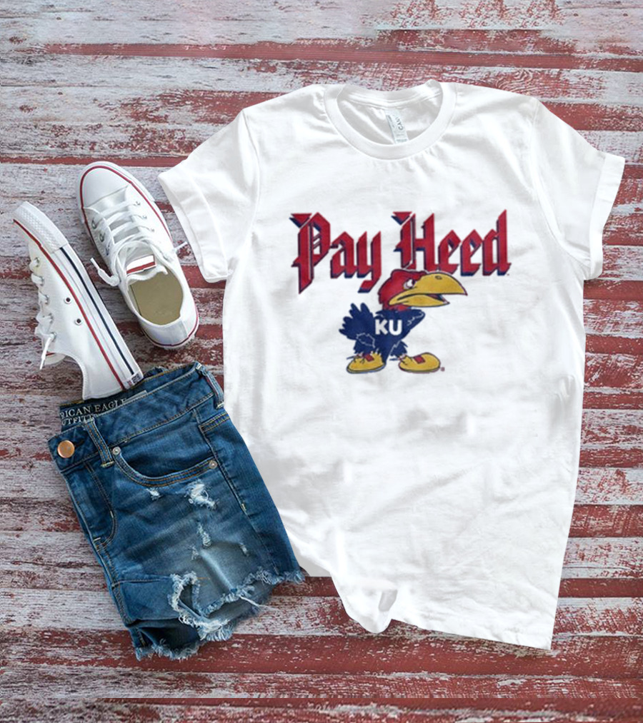 KU Pay Heed Jayhawk Vintage Style T-Shirt