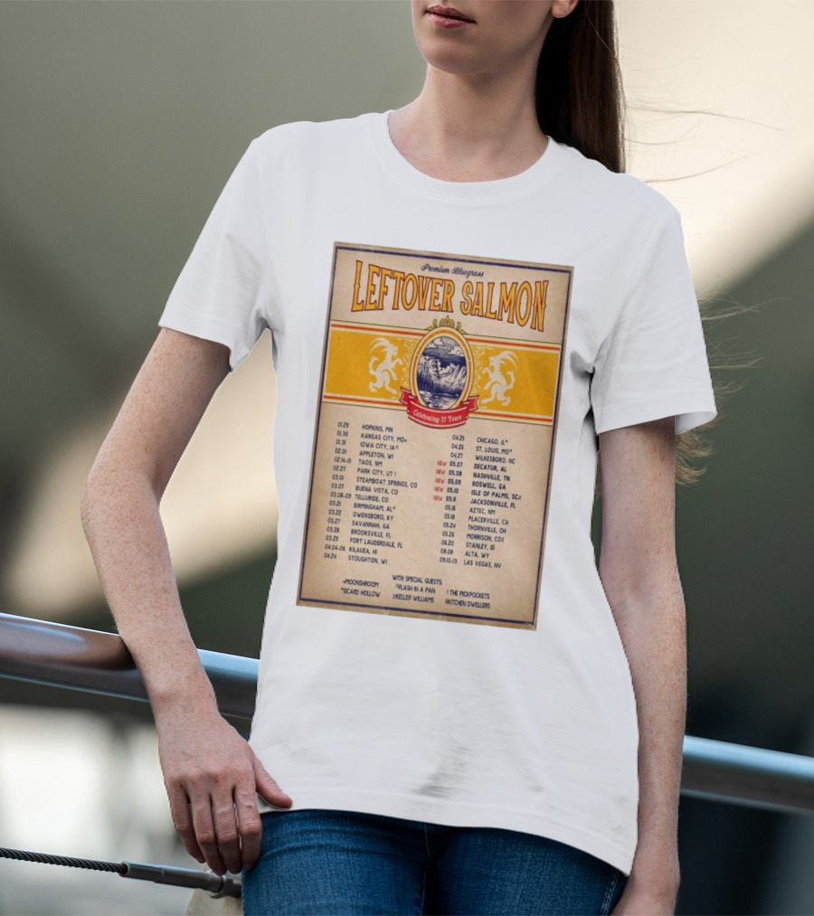 Leftover Salmon Premium Bluegrass Celebrating 35 Years Tour January 2025 With Special Guests T-Shirt