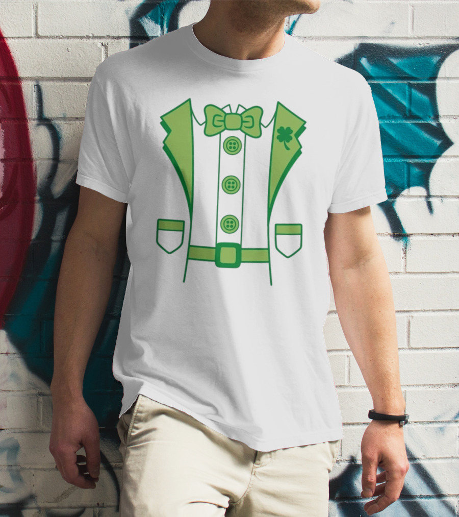 Leprechaun Suit With Bowtie And Shamrock St Patty’s Day T-Shirt
