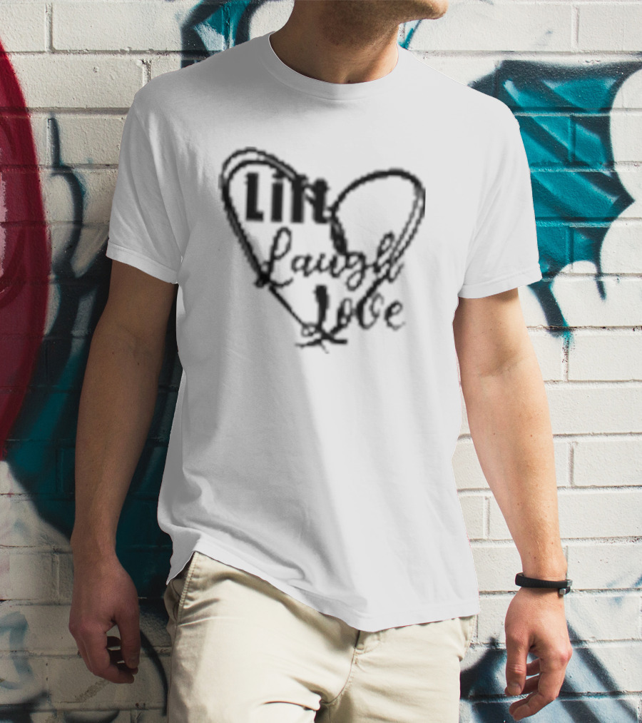 Lift Laugh Love Scribbled Heart Dark Mode T-Shirt