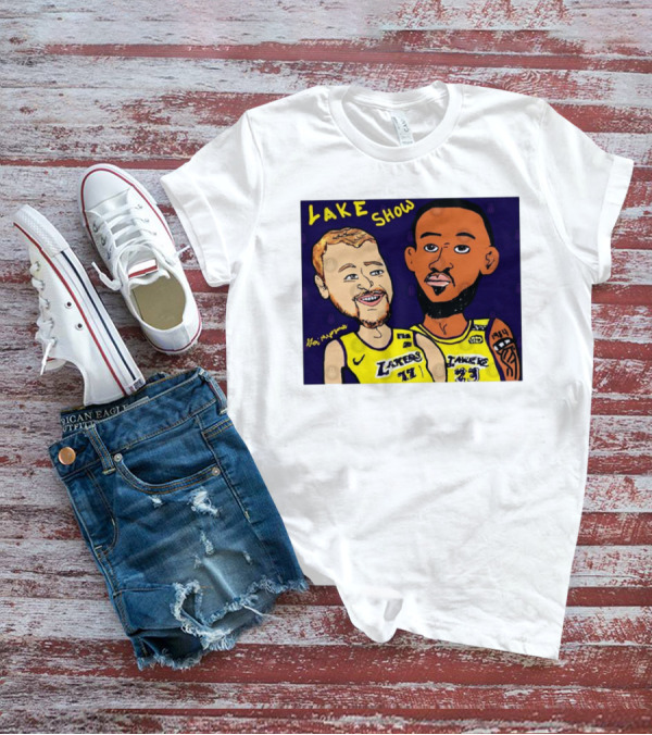 LeBron James And Luka Dončić Lake Show Lakers Cartoon Art 23 77 T-Shirt