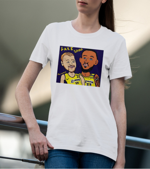 LeBron James And Luka Dončić Lake Show Lakers Cartoon Art 23 77 T-Shirt