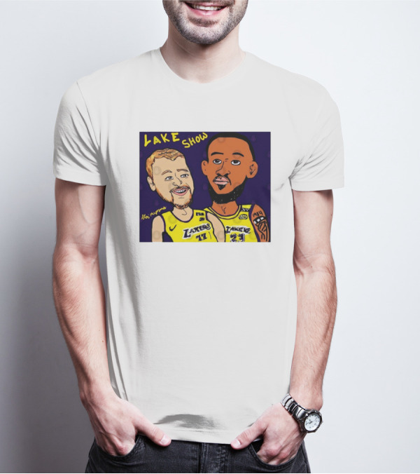 LeBron James And Luka Dončić Lake Show Lakers Cartoon Art 23 77 T-Shirt