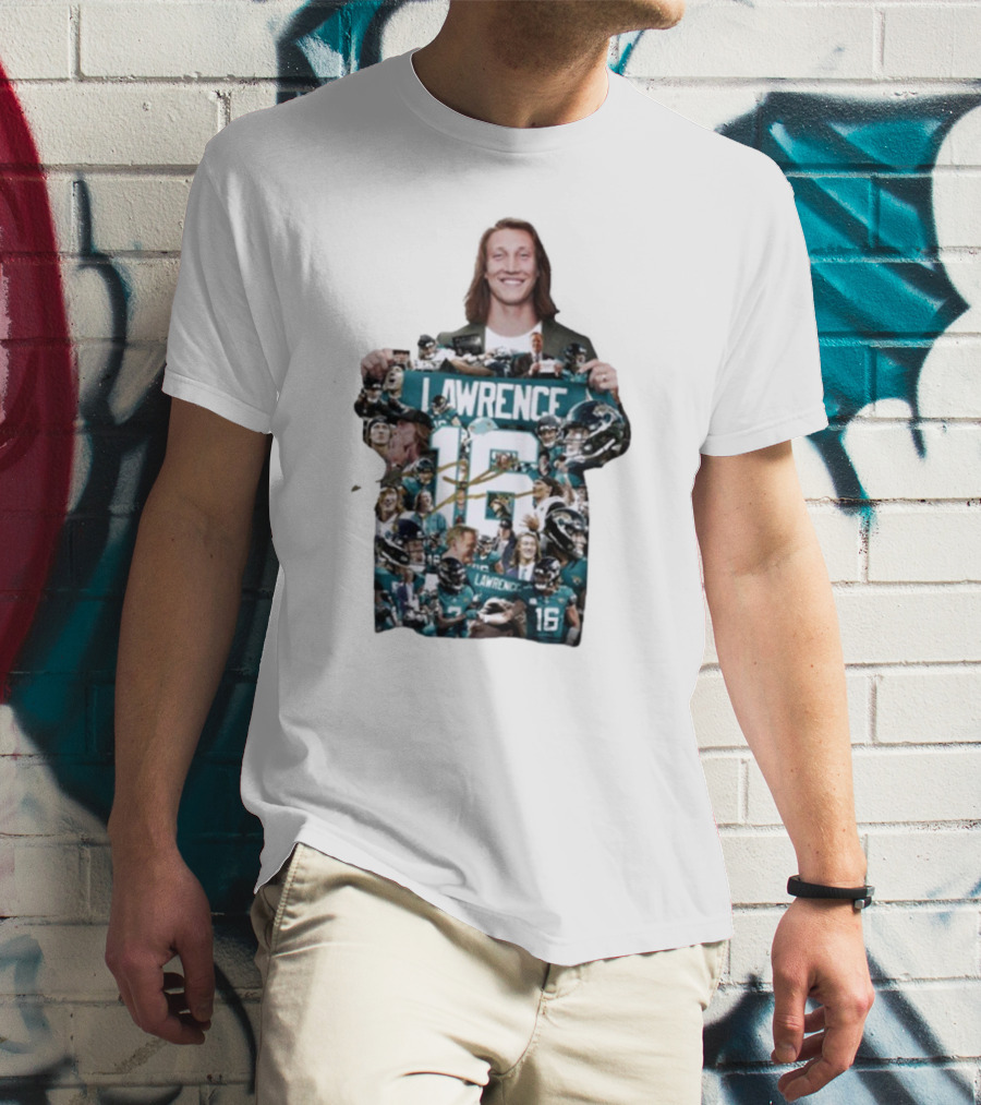 Jacksonville Jaguars Trevor Lawrence 16 Round 1 Pick 1 2021 NFL Draft Signature T-Shirt