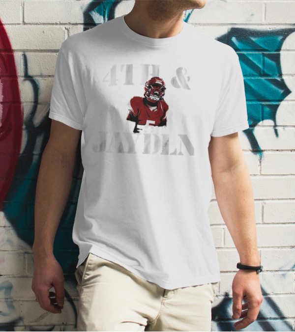 4th And Jayden Football Player Number 5 T-Shirt