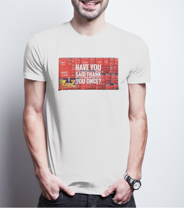 JD Vance Have You Said Thank You Once Stock Market Red Decline Background T-Shirt