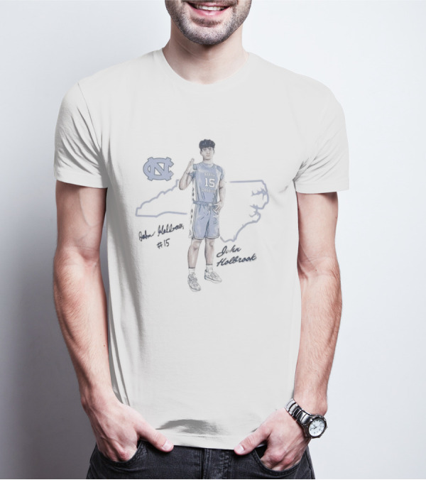 North Carolina Tar Heels John Holbrook Player Illustration Number 45 T-Shirt