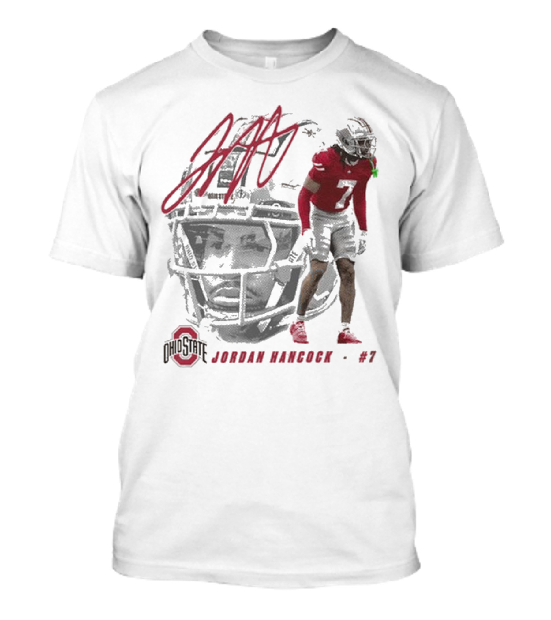 Ohio State Football Jordan Hancock #7 Player Signature T-Shirt