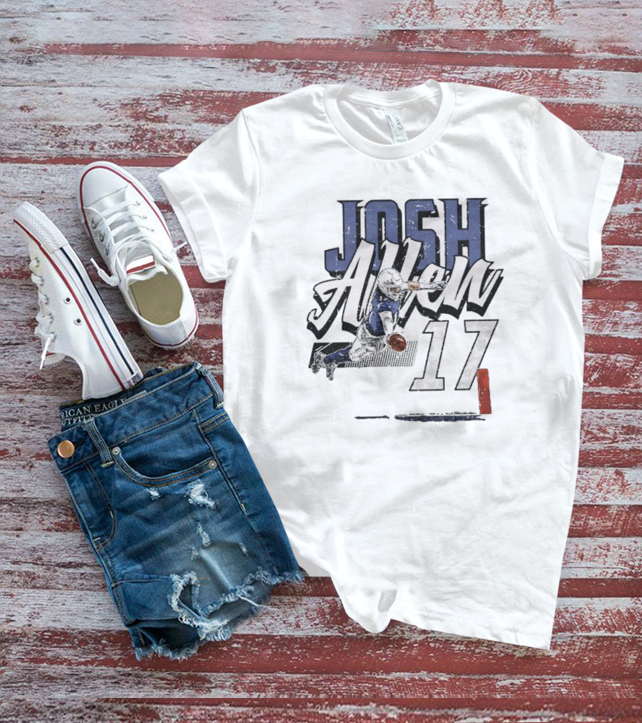 Josh Allen 17 Buffalo Bills Quarterback Dive T-Shirt