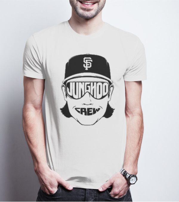 Jung Hoo Crew 2025 San Francisco Giants Baseball Cap And Sunglasses T-Shirt