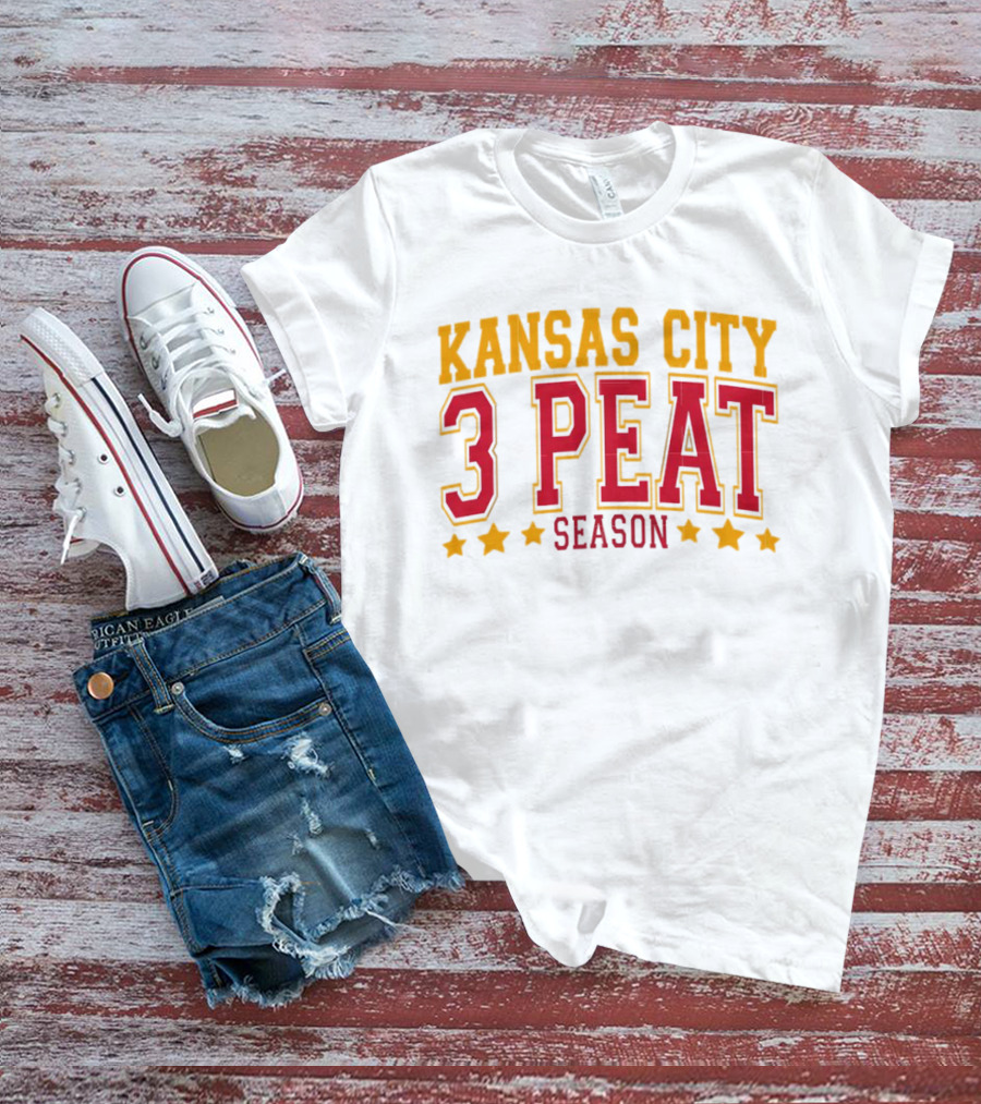 Kansas City 3 Peat Season Stars Championship Celebration T-Shirt