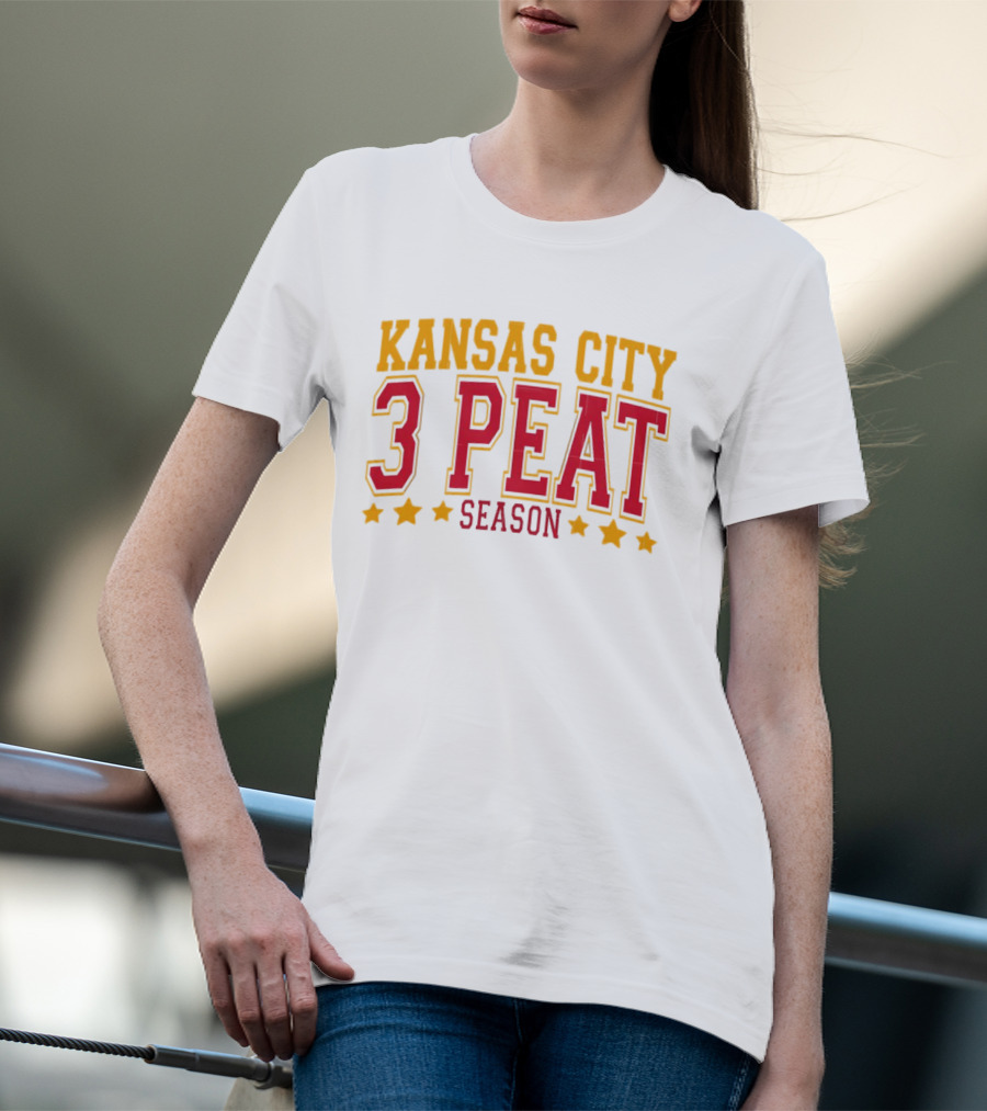 Kansas City 3 Peat Season Stars Championship Celebration T-Shirt