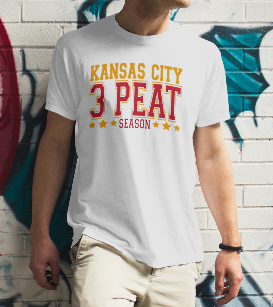 Kansas City 3 Peat Season Stars Championship Celebration T-Shirt