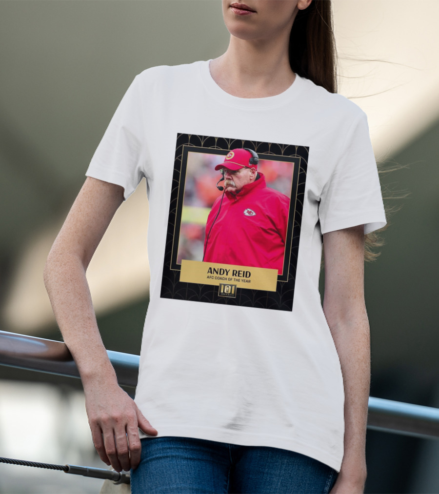 Kansas City Chiefs Andy Reid AFC Coach Of The Year 101 Awards T-Shirt