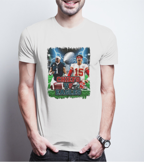CHIEFS VS EAGLES Patrick Mahomes Jalen Hurts Super Bowl LIX T-Shirt