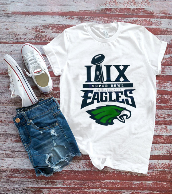 LIX Super Bowl Philadelphia Eagles Trophy And Logo T-Shirt