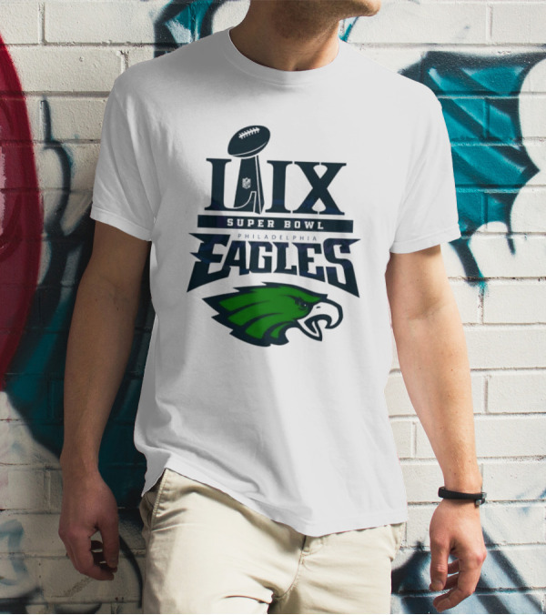 LIX Super Bowl Philadelphia Eagles Trophy And Logo T-Shirt