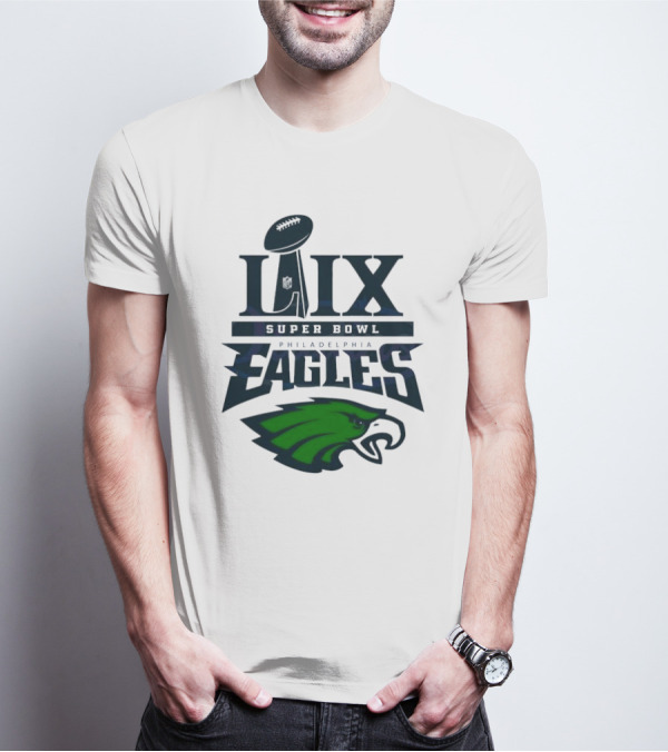 LIX Super Bowl Philadelphia Eagles Trophy And Logo T-Shirt