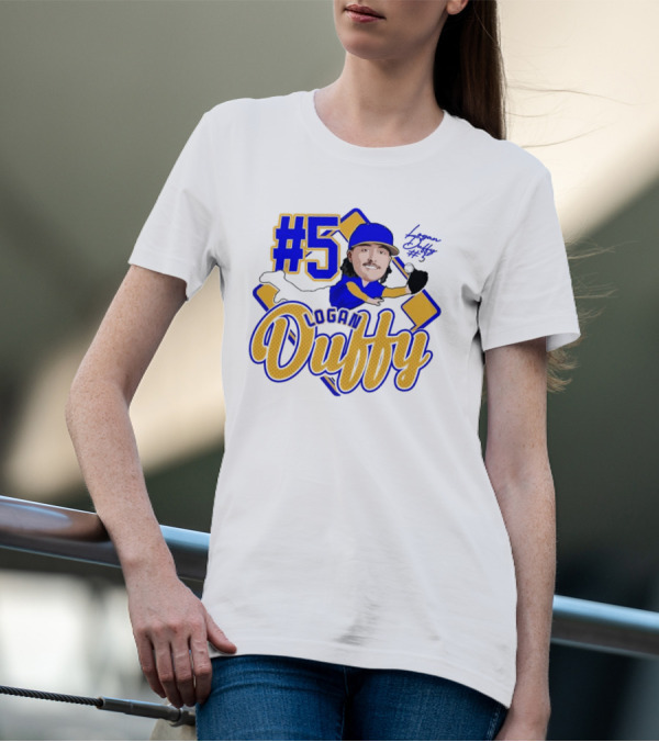 Logan Duffy #5 Baseball Player Illustration 2025 T-Shirt