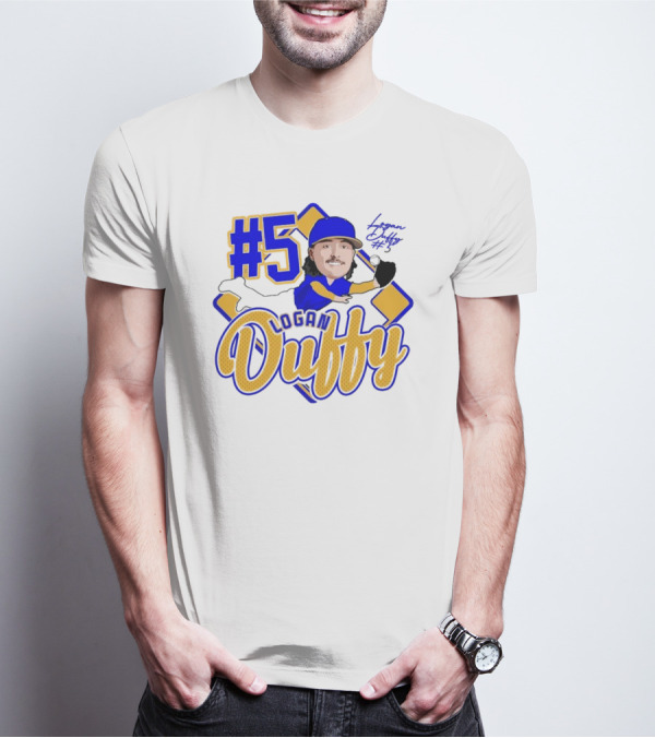 Logan Duffy #5 Baseball Player Illustration 2025 T-Shirt