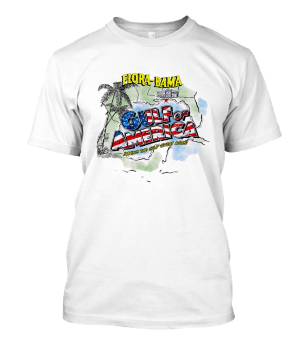 Flora-Bama Gulf Of America Making The Gulf Great Again 2025 Palm Tree Map T-Shirt