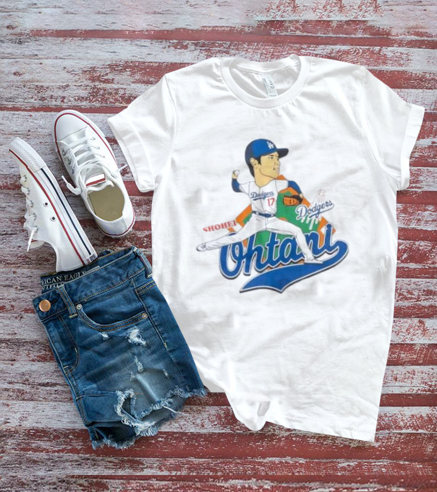 Los Angeles Dodgers Shohei Ohtani Cartoon Player Dodgers Ohtani T-Shirt