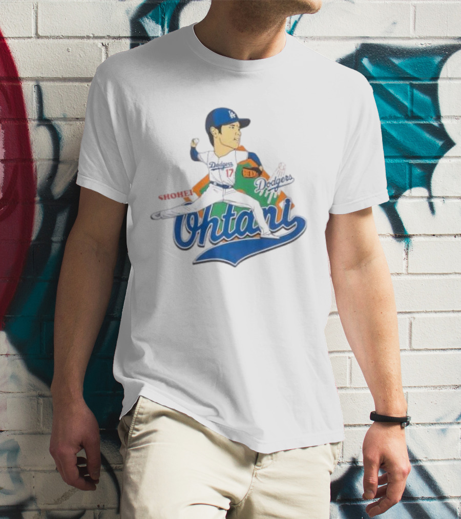 Los Angeles Dodgers Shohei Ohtani Cartoon Player Dodgers Ohtani T-Shirt