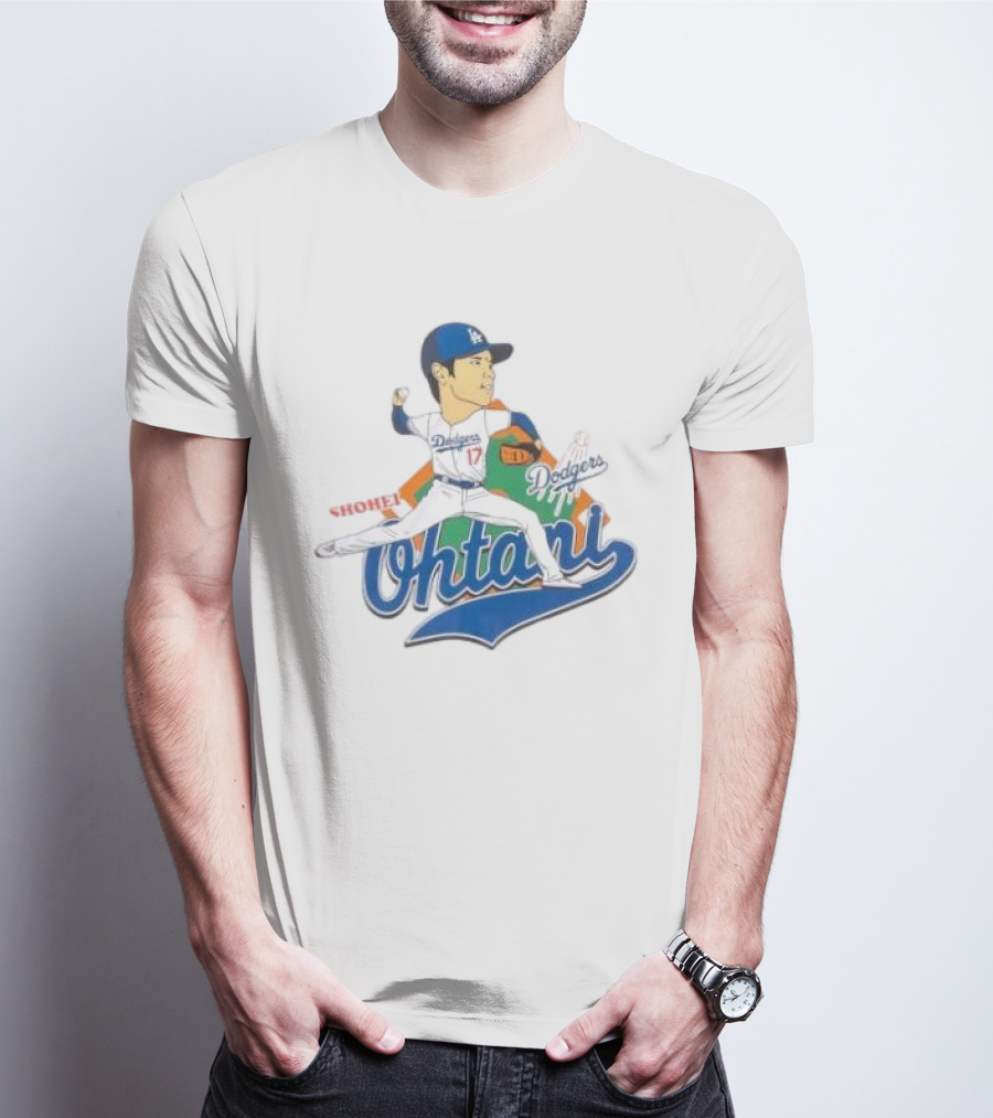 Los Angeles Dodgers Shohei Ohtani Cartoon Player Dodgers Ohtani T-Shirt